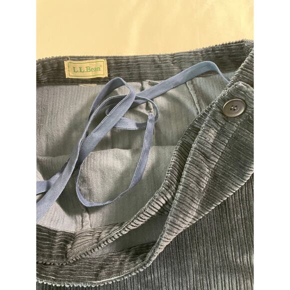 VTG. LL Bean Corduroy Wrap Navy Midi Skirt - Picture 4 of 7